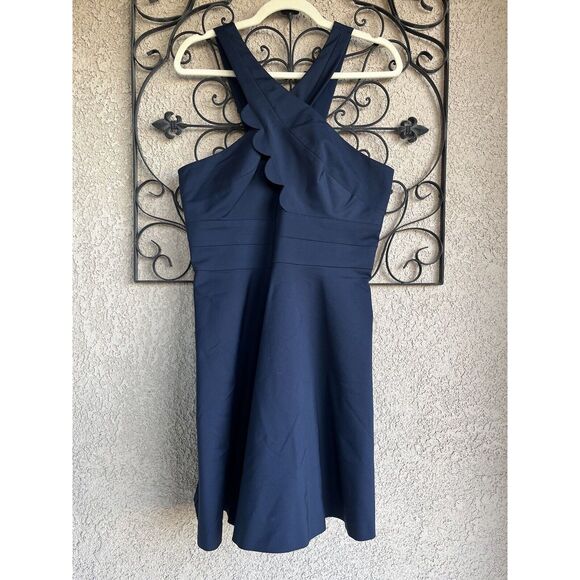Armani Exchange Fit And Flare Dress - Size 12 - Navy Blue - Picture 4 of 10